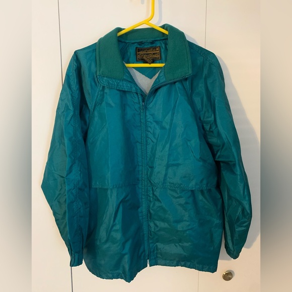Eddie Bauer men's green packable windbreaker jacket size Medium